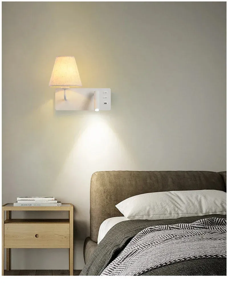 Parina Reading with USB Chargeable Wall Light