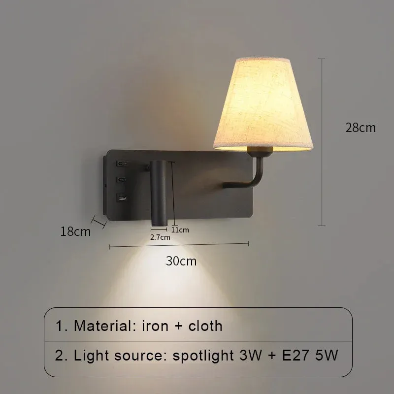 Parina Reading with USB Chargeable Wall Light