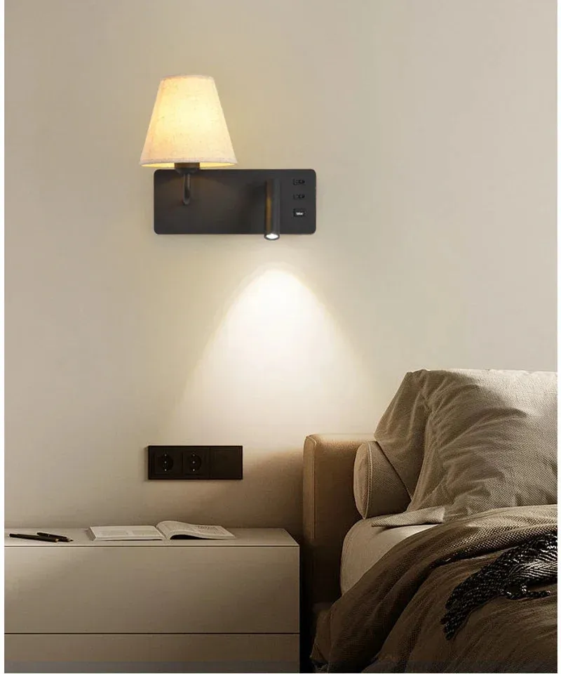 Parina Reading with USB Chargeable Wall Light