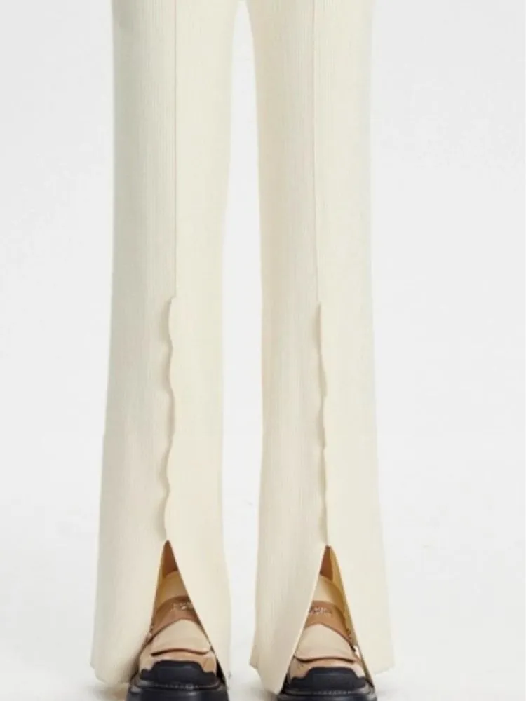 Petal slit knit pants【s0000003971】