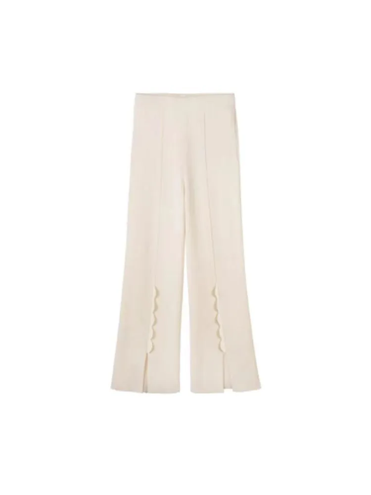 Petal slit knit pants【s0000003971】