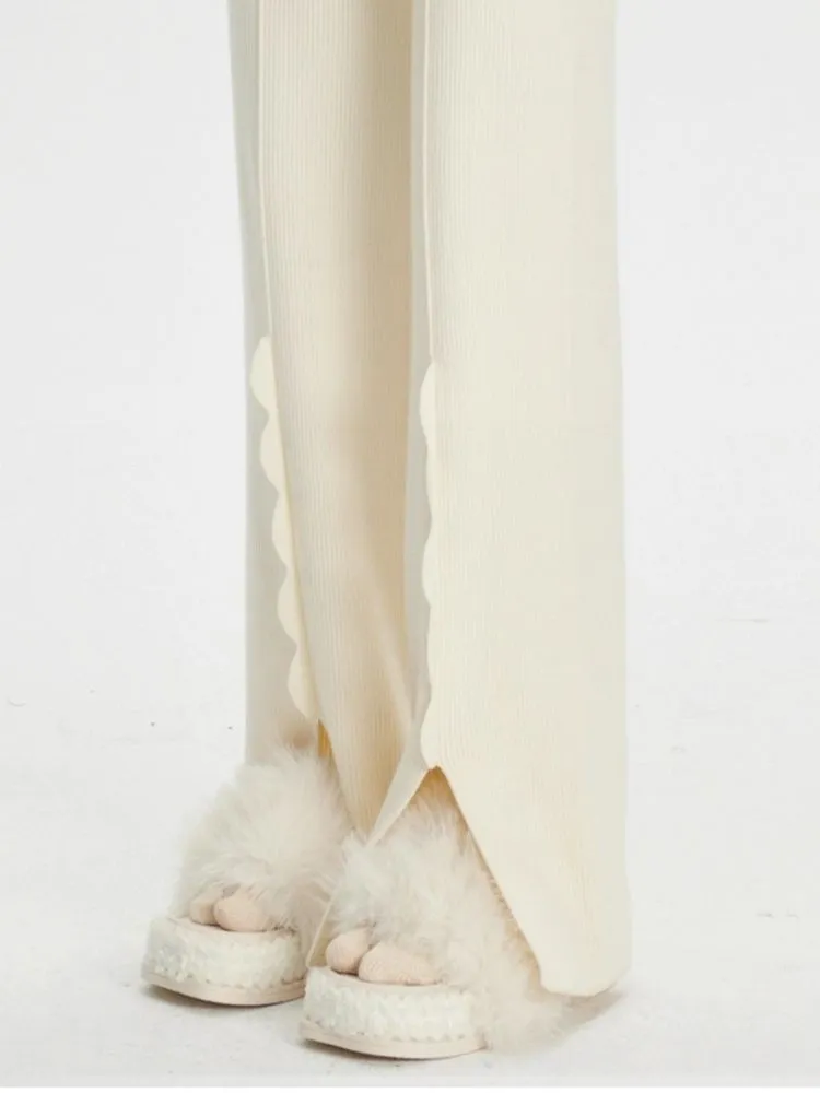 Petal slit knit pants【s0000003971】