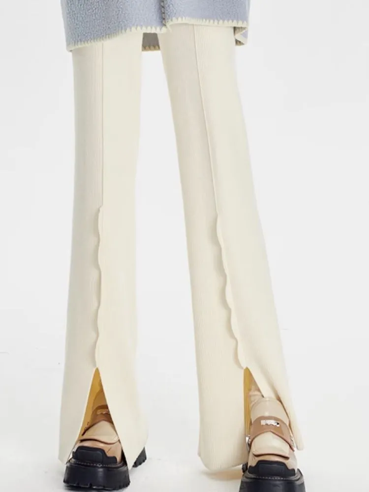 Petal slit knit pants【s0000003971】