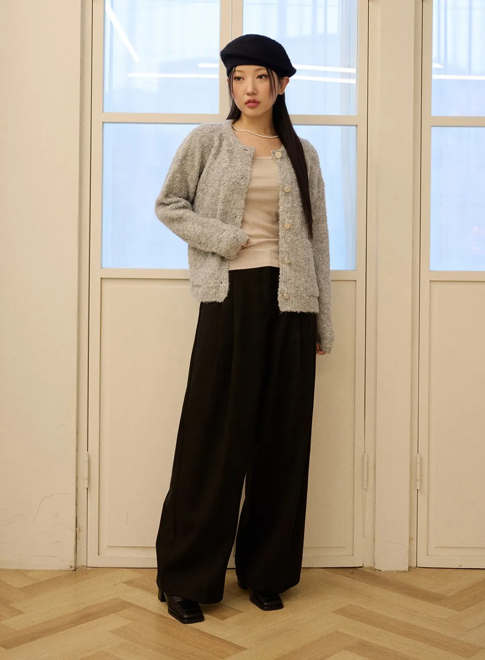 Plush Pocketed Knit Cardigan OD327
