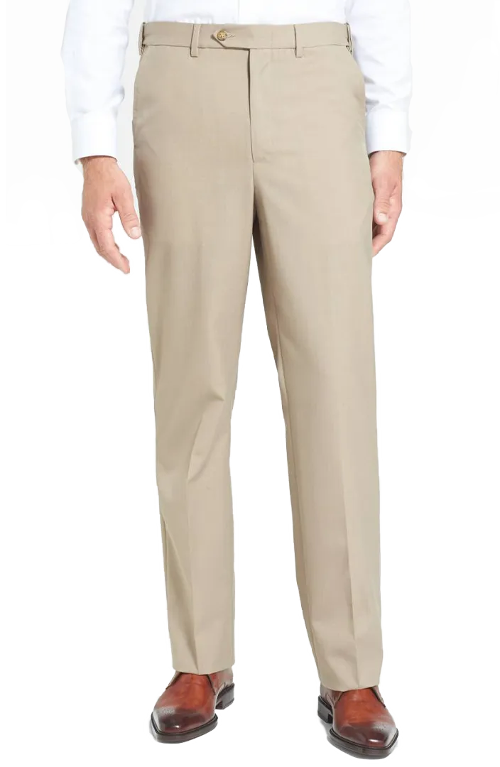 Polyester Wool Tropical<br>Flat Front<br>Long Rise