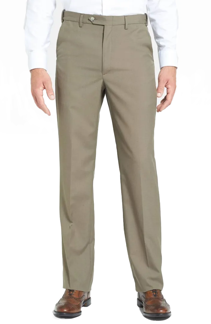 Polyester Wool Tropical<br>Flat Front<br>Long Rise