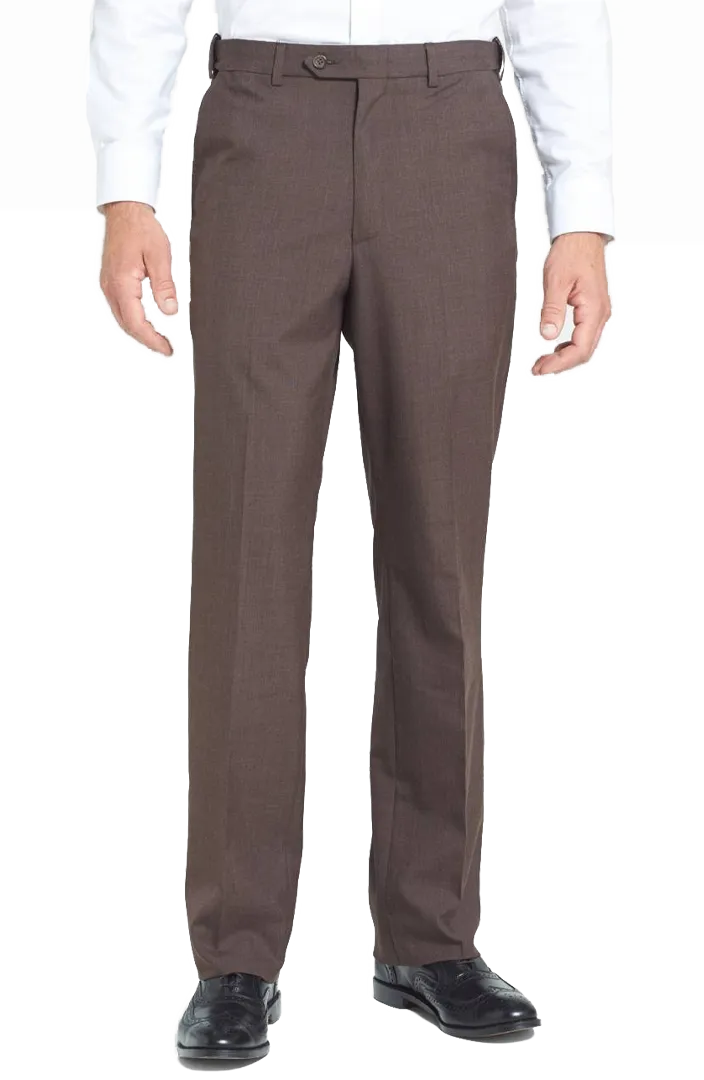 Polyester Wool Tropical<br>Flat Front<br>Long Rise