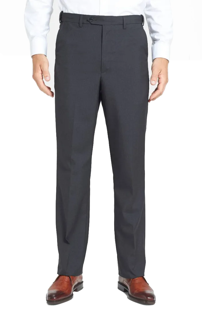 Polyester Wool Tropical<br>Flat Front<br>Long Rise