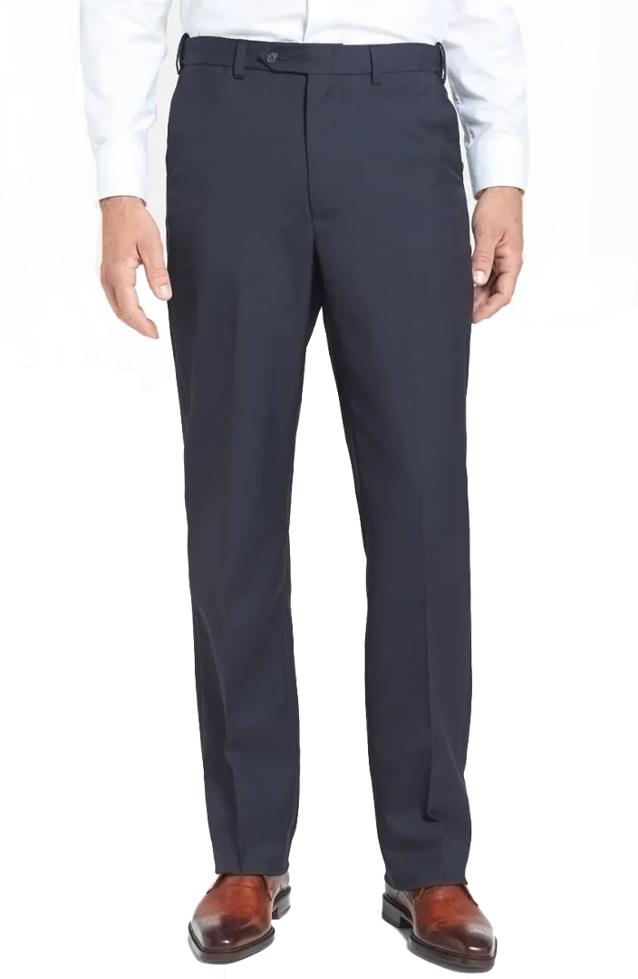 Polyester Wool Tropical<br>Flat Front<br>Long Rise