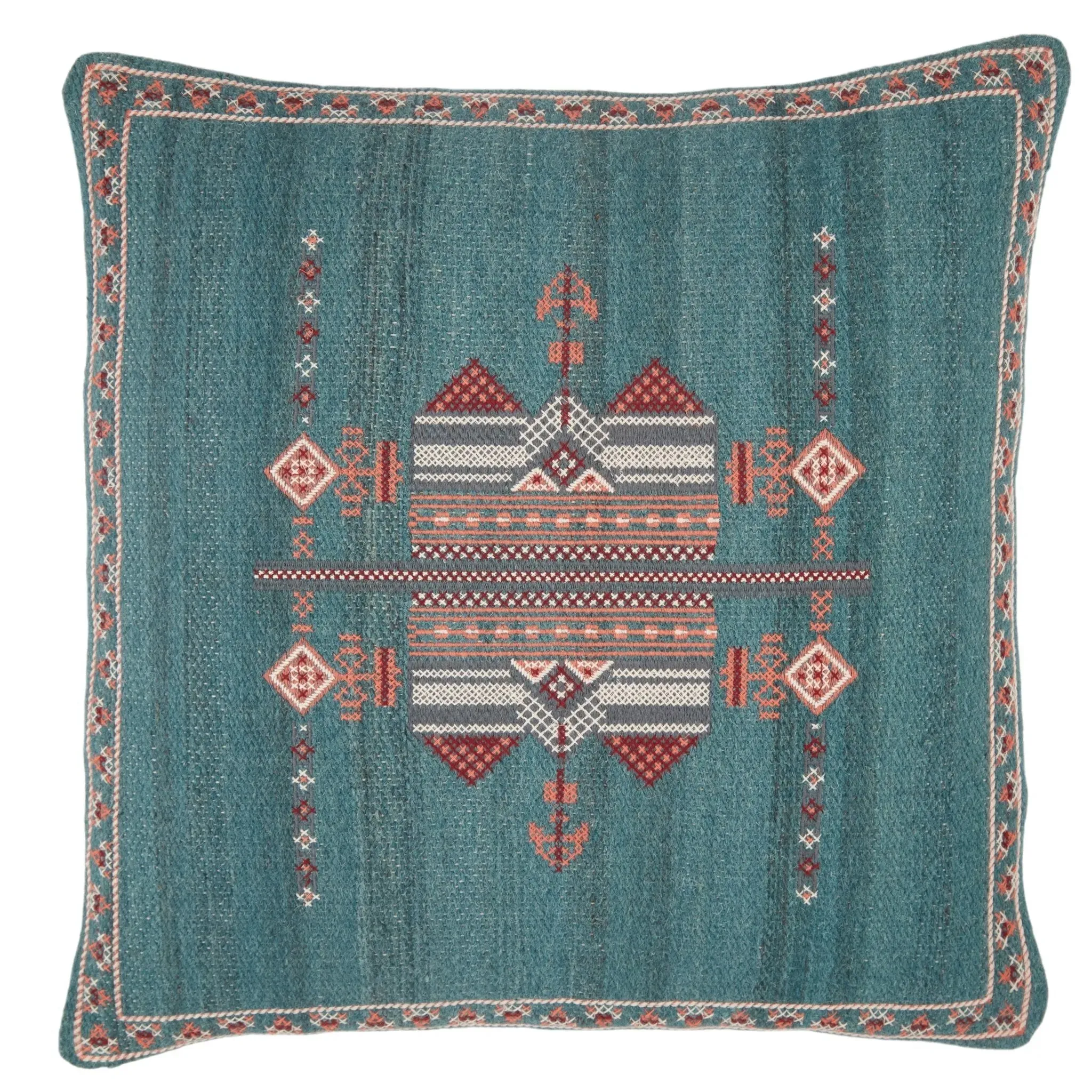 Puebla PUB10 Teal/Terracotta Pillow