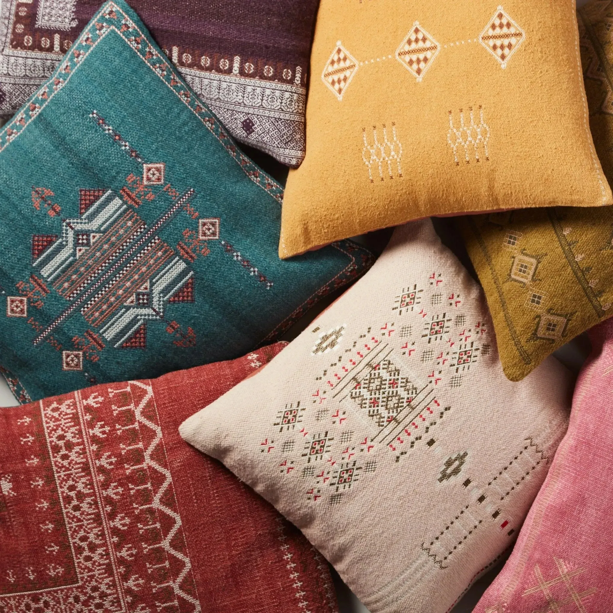 Puebla PUB10 Teal/Terracotta Pillow