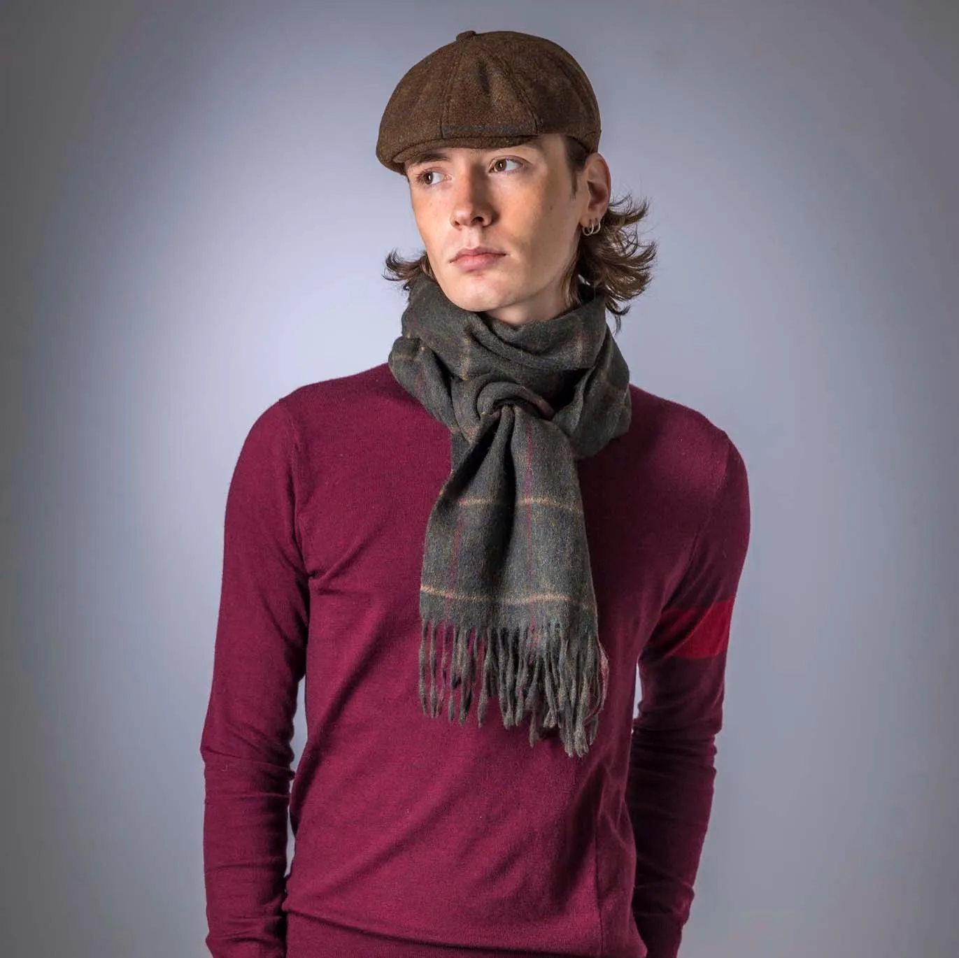 Pure Wool Box Check Scarf