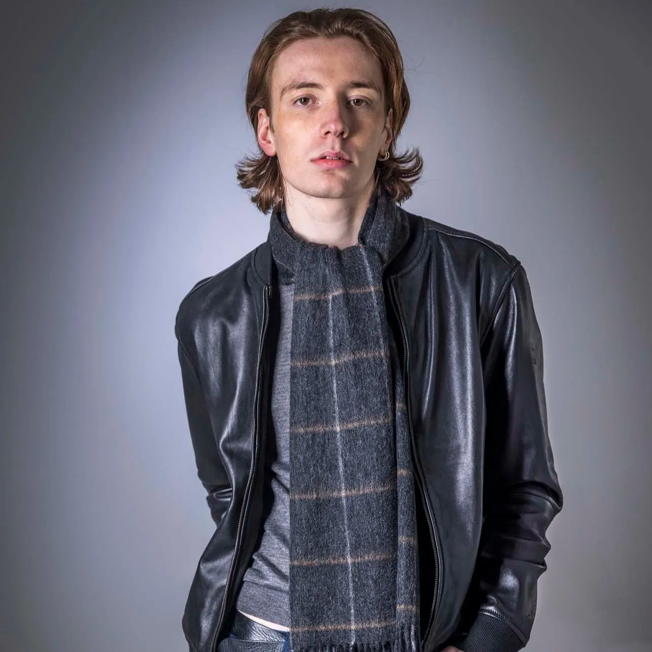 Pure Wool Box Check Scarf