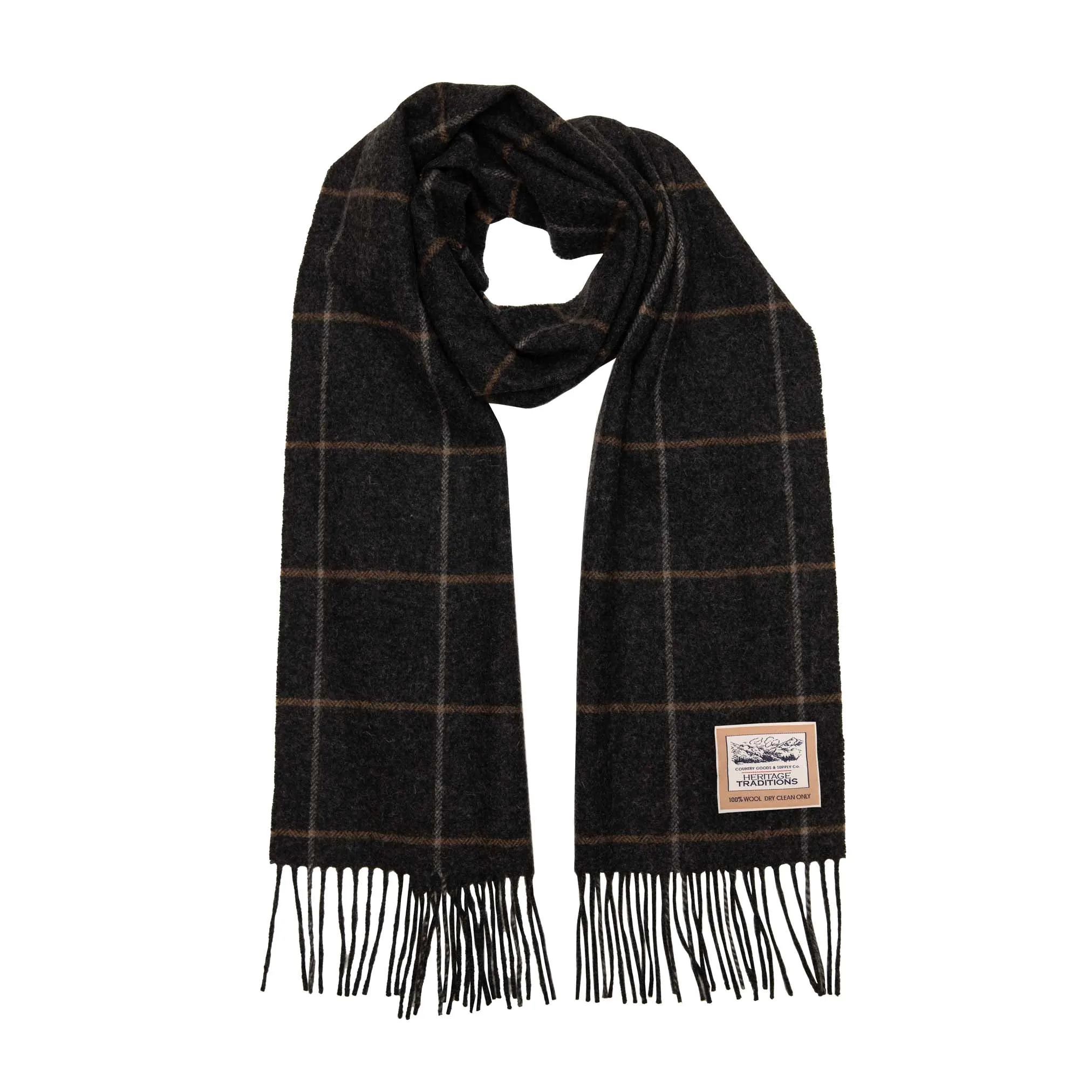 Pure Wool Box Check Scarf