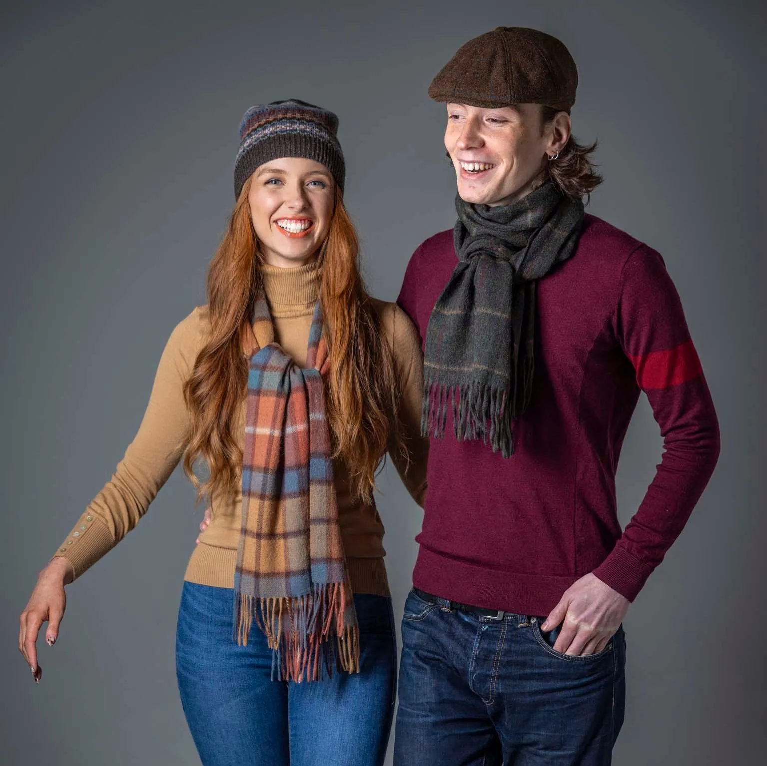 Pure Wool Box Check Scarf