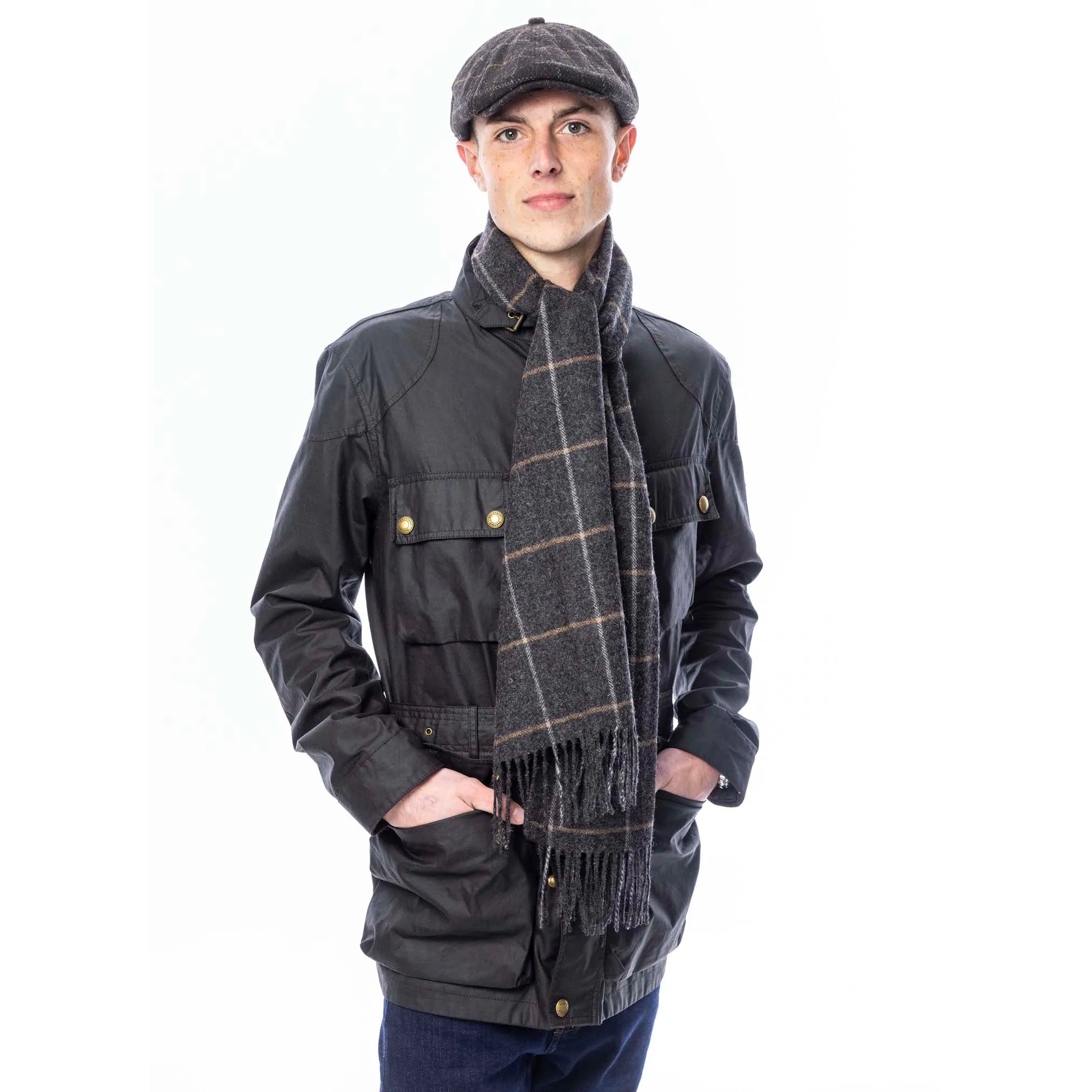 Pure Wool Box Check Scarf
