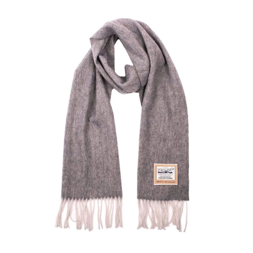 Pure Wool Herringbone Scarf