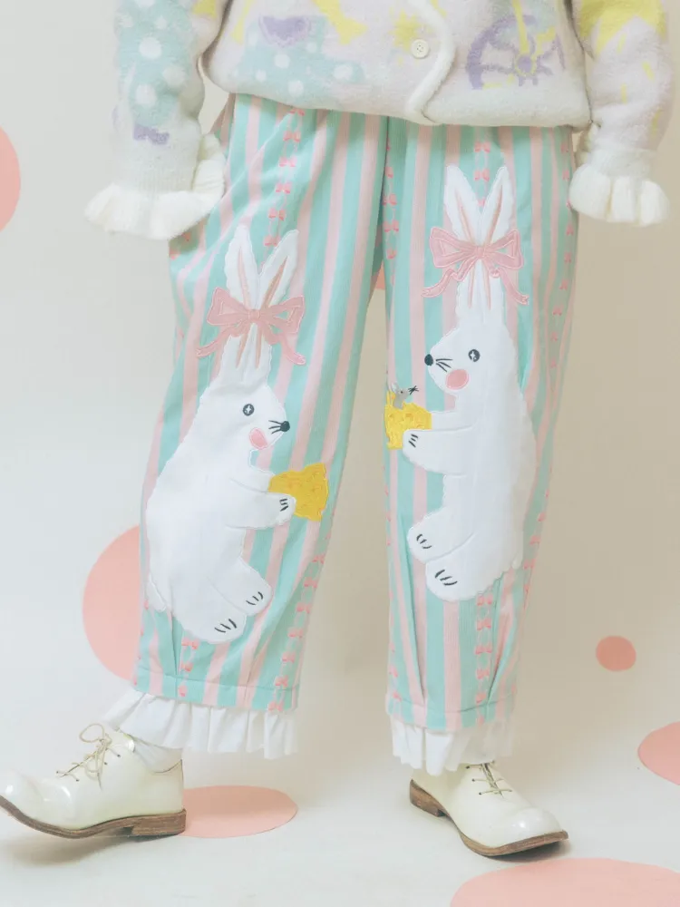 Rabbit print loose pants【s0000001201】