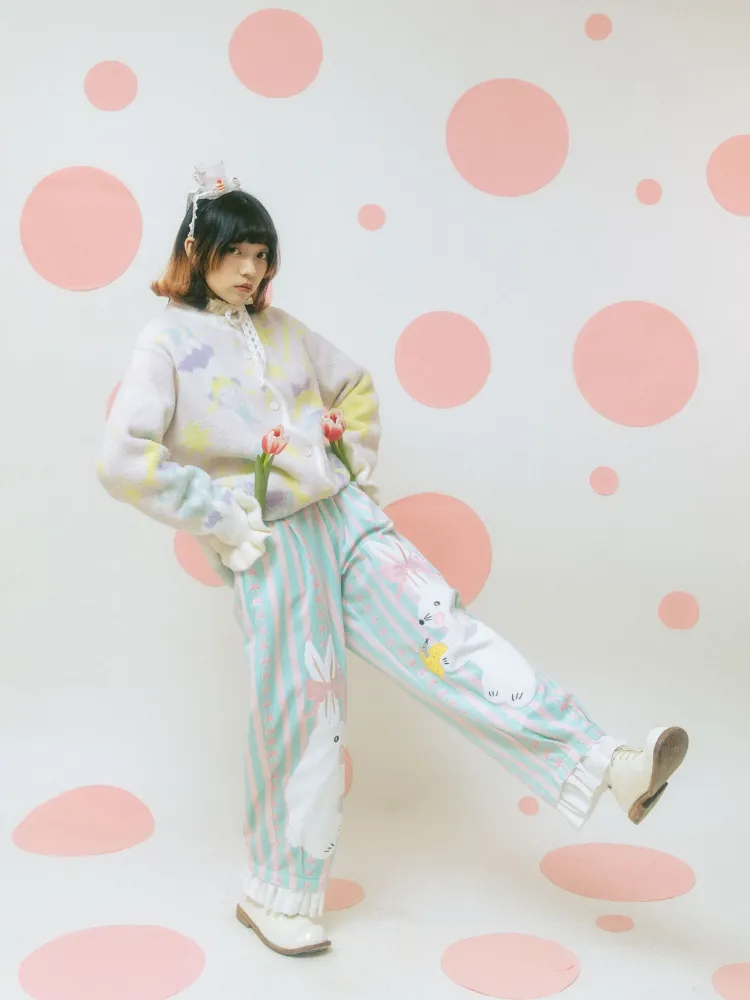 Rabbit print loose pants【s0000001201】