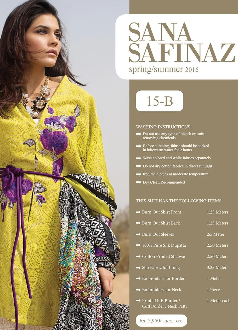 Sana Safinaz Spring/Summer Lawn Collection 2016 – 15B