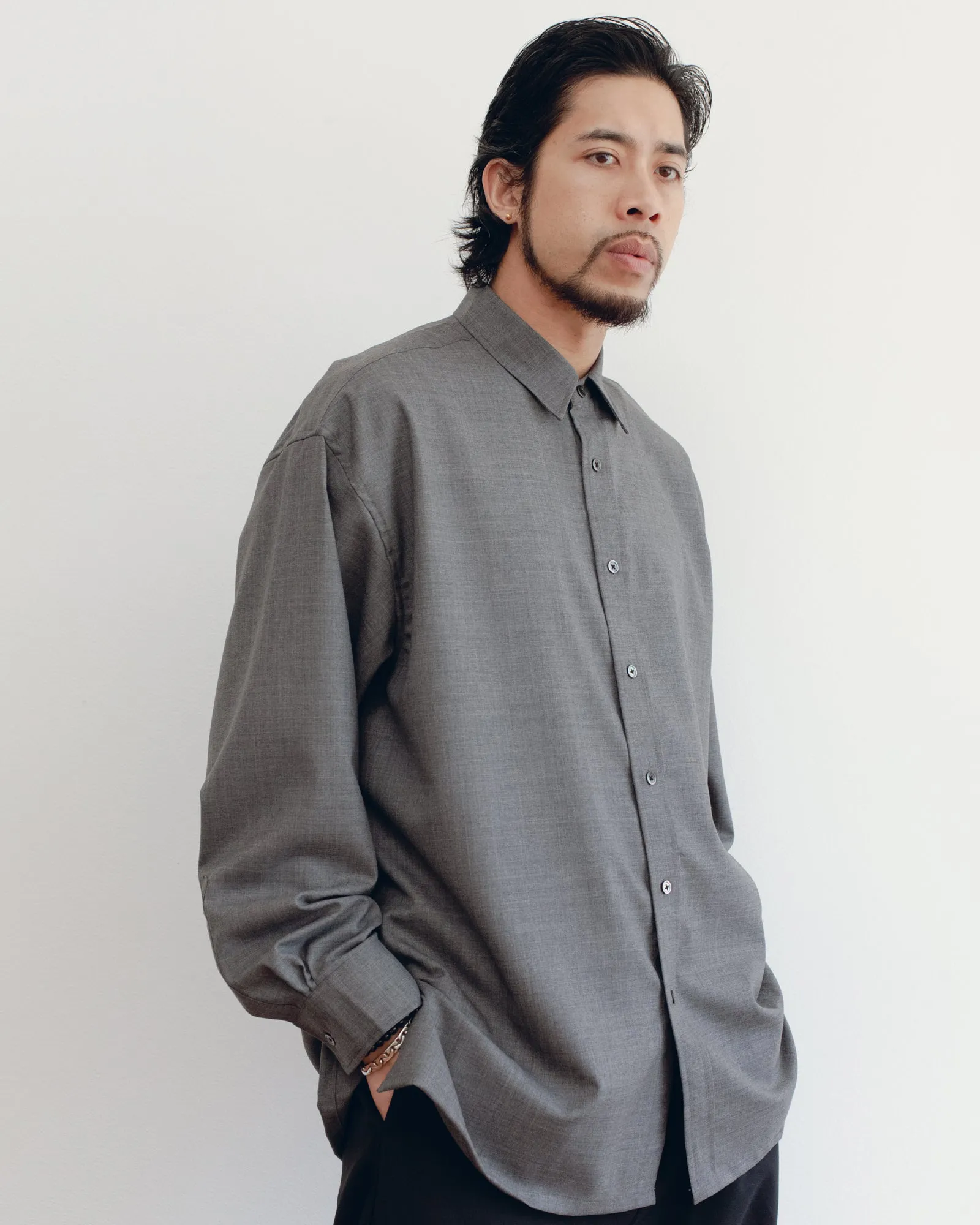 Signature Shirt - Super100's Wool - Grey
