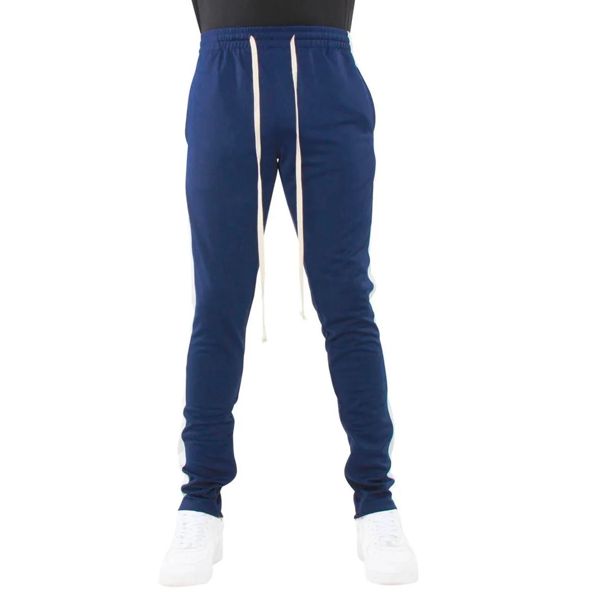 Slim Track Pants - Navy / Ivory
