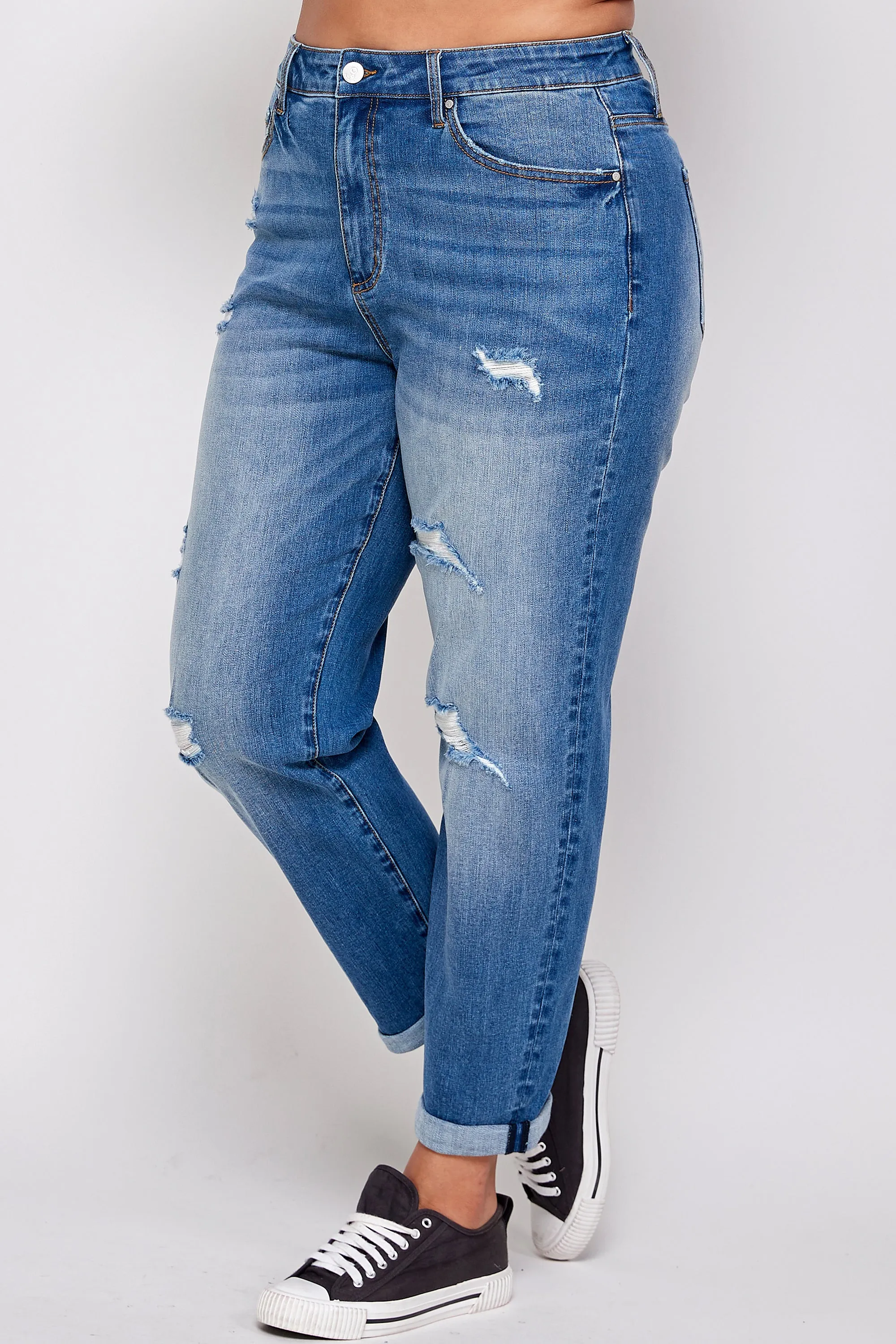 TAKE IT EASY PLUS SIZE SLIM FIT BOYFRIEND JEANS