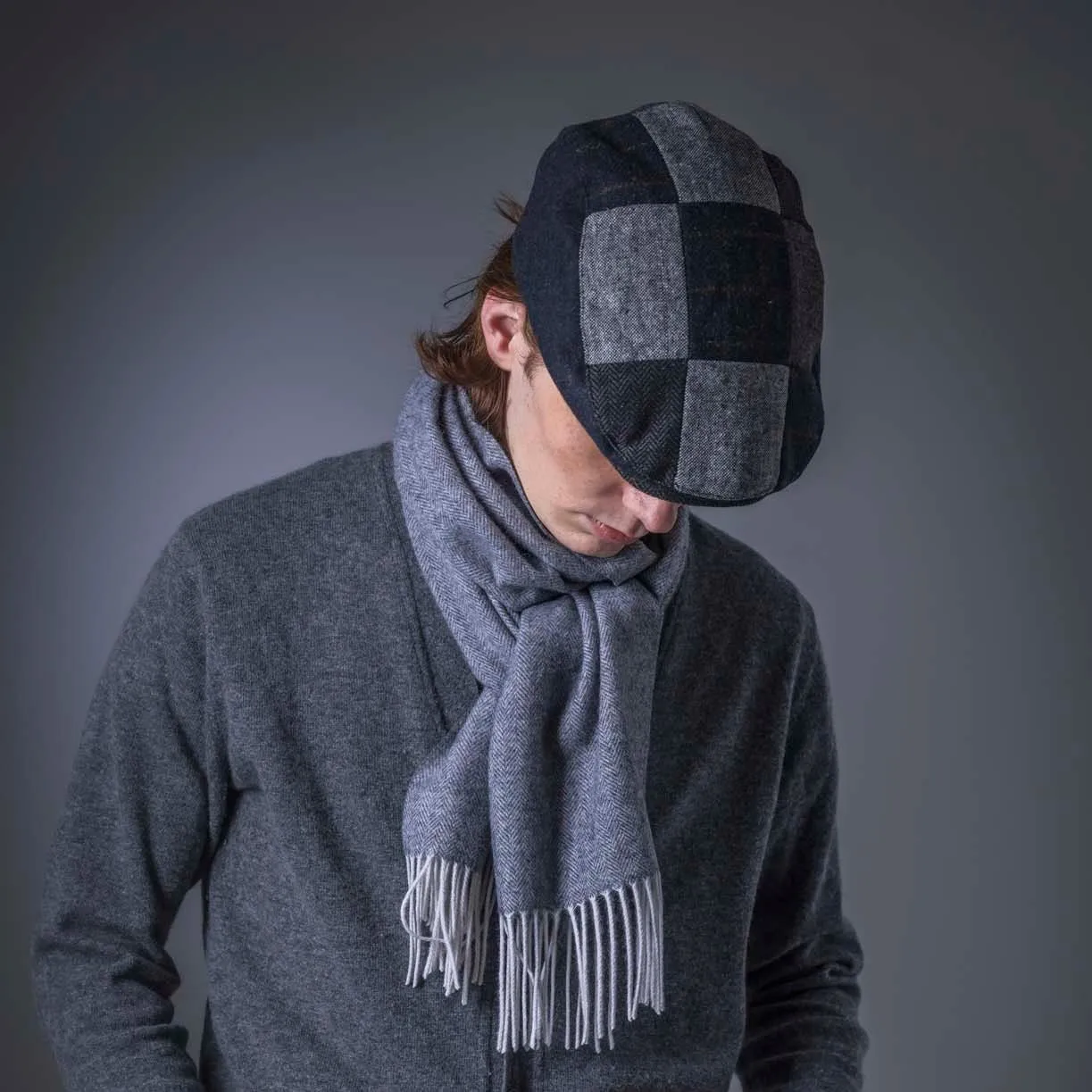 Tweed Patchwork Flat Cap