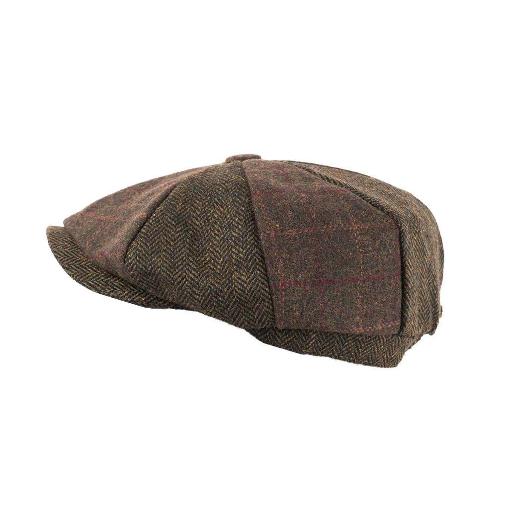 Tweed Patchwork Newsboy Cap