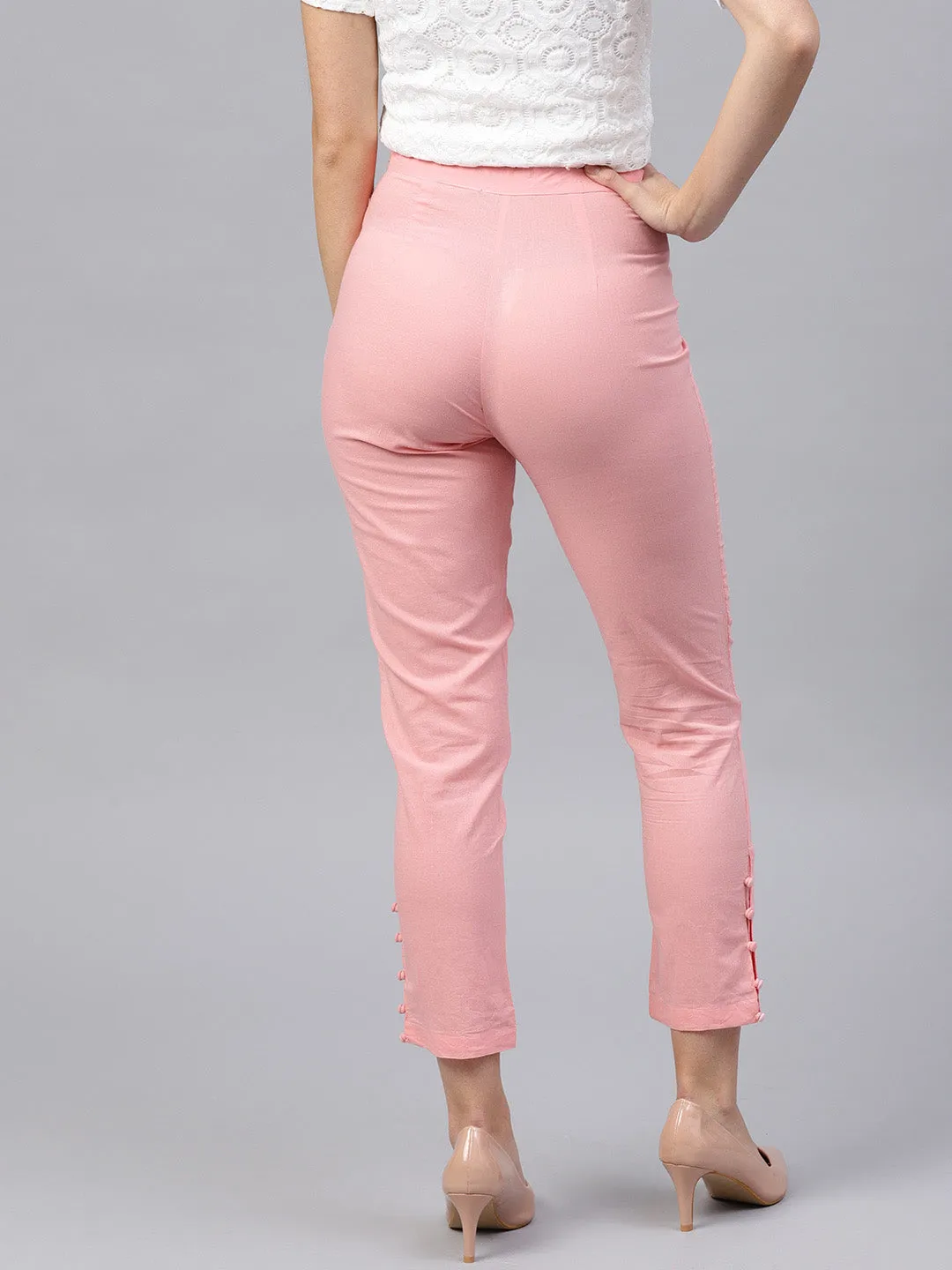 Women Pink Pencil Pants (5048)