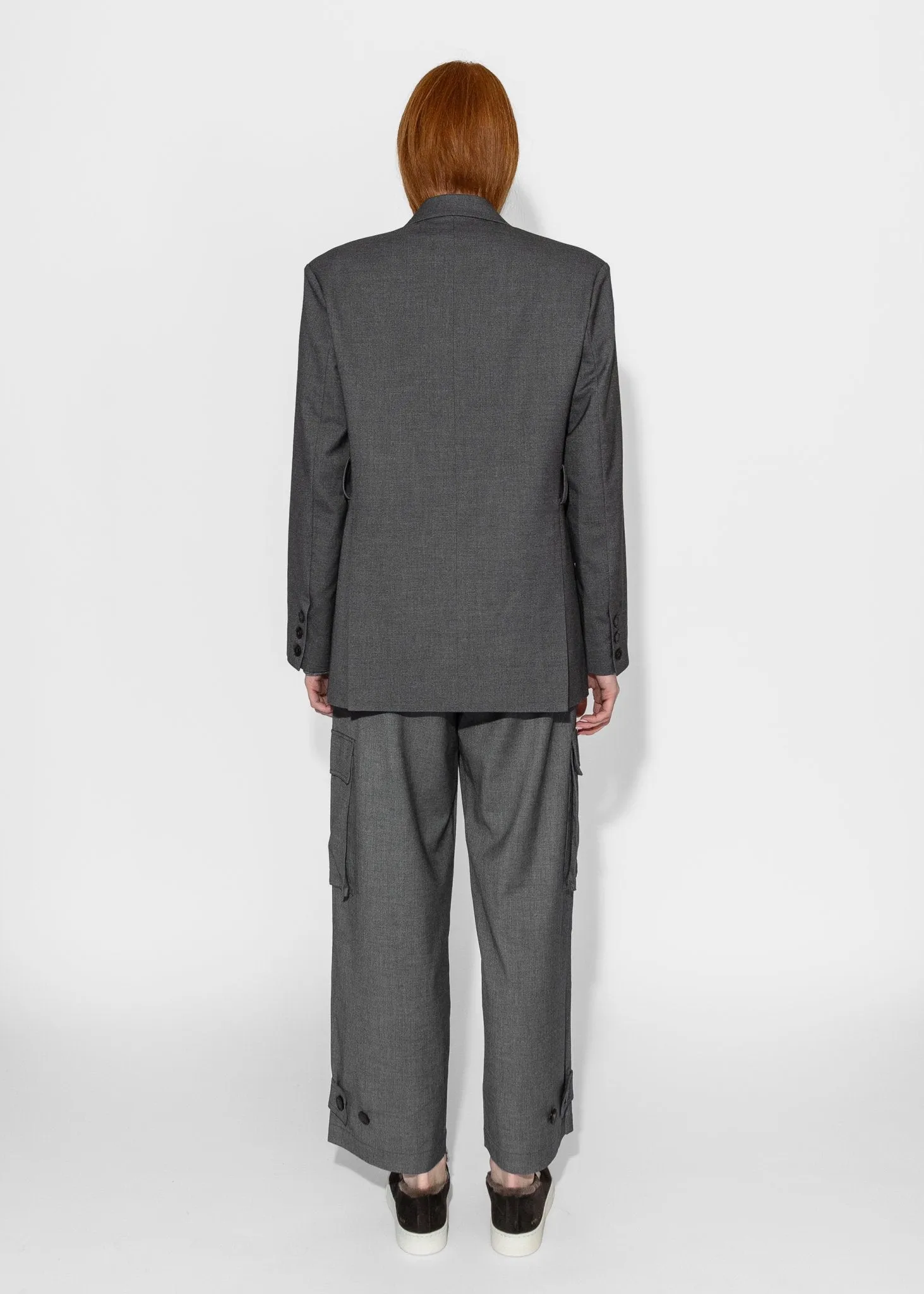 Wool Blend Cargo Pants in Gray