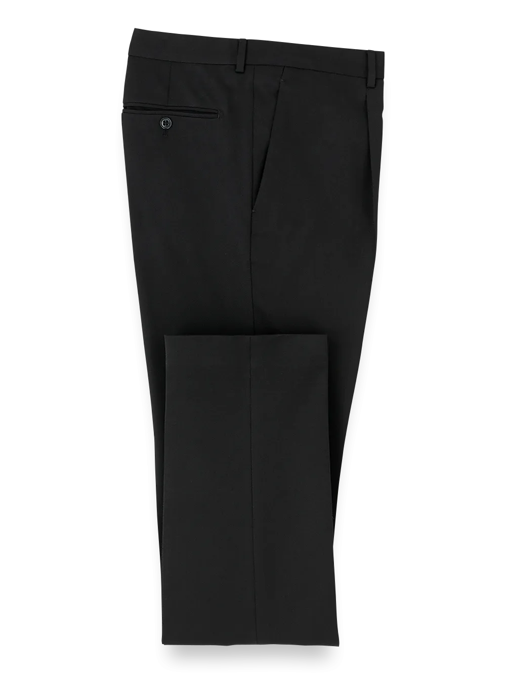 Wool Single Pleated Pants - Black